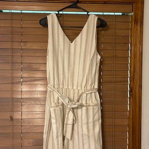 Creme striped jumpsuit